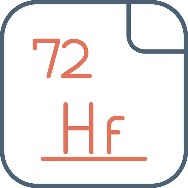 Hafnium Chemický Prvek Symbolem Atomovým Číslem72 Lesklý Stříbřitě Šedý Tetravalentní — Stockový vektor