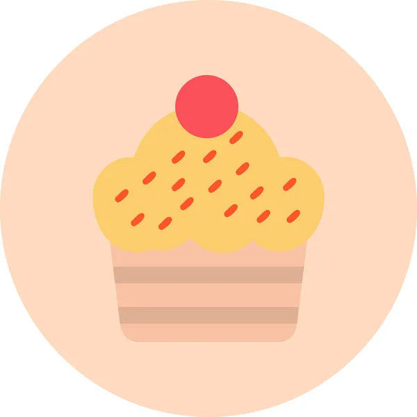 Γραφική Απεικόνιση Του Cupcake Γλυκό Τροφίμων Ζαχαροπλαστικής — Διανυσματικό Αρχείο