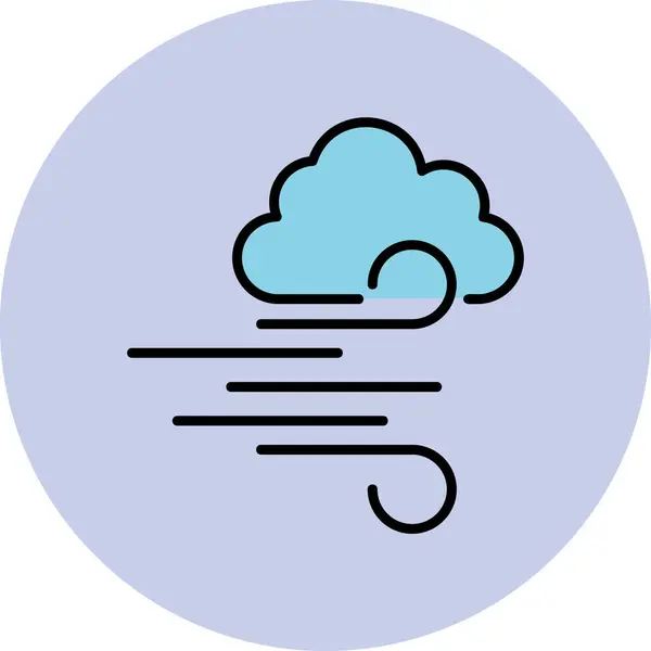 Vento Ícone Meteorológico Ilustração Vetorial — Vetor de Stock