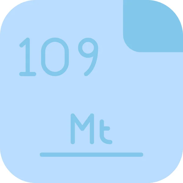 Meitnerium Elemento Químico Ilustración Simple Web — Archivo Imágenes Vectoriales
