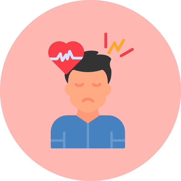 Tachycardia Symptoms Male Avatar Web Icon Simple Illustration — Stock Vector