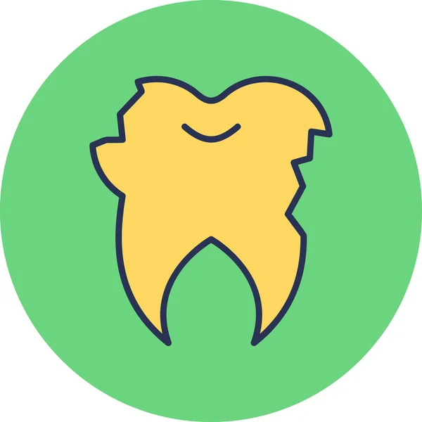 Kırık Diş Simgesi Modern Tasarım Illüstrasyonu — Stok Vektör