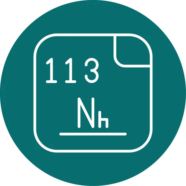 Nihonium Ett Syntetiskt Kemiskt Grundämne Med Symbolen Och Atomnummer 113 — Stock vektor