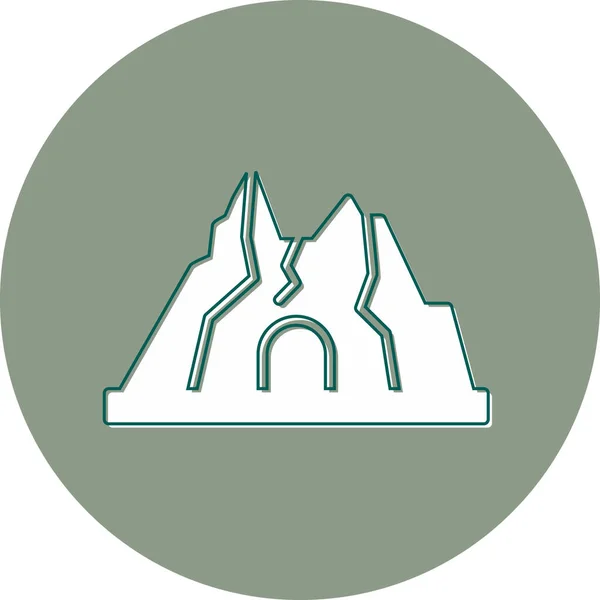 Icono Montaña Estilo Moda Aislado Fondo — Vector de stock