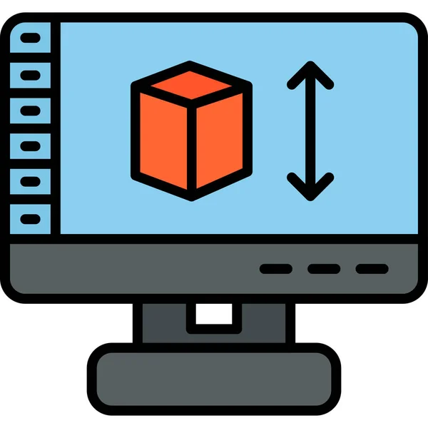 Computer Monitor Simple Illustration — Stock Vector