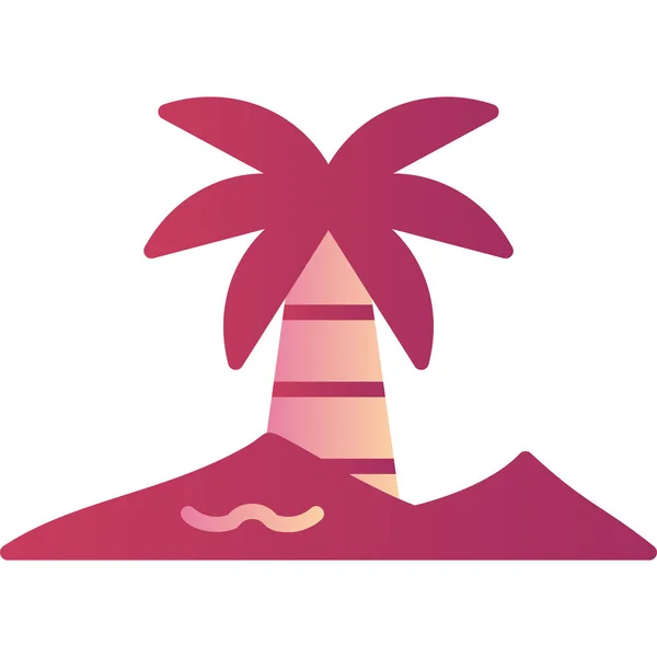 Τροπικό Εικονίδιο Παραλίας Web Icon Απλό Σχεδιασμό Όαση — Διανυσματικό Αρχείο