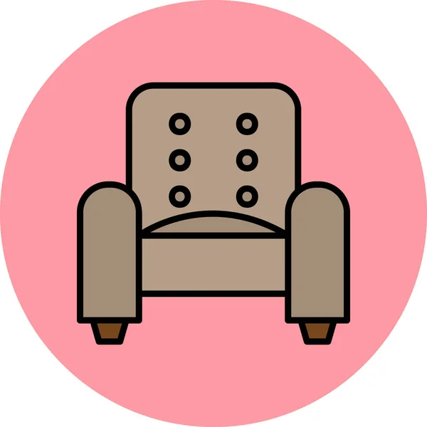 Sofá Icono Web Ilustración Simple — Archivo Imágenes Vectoriales