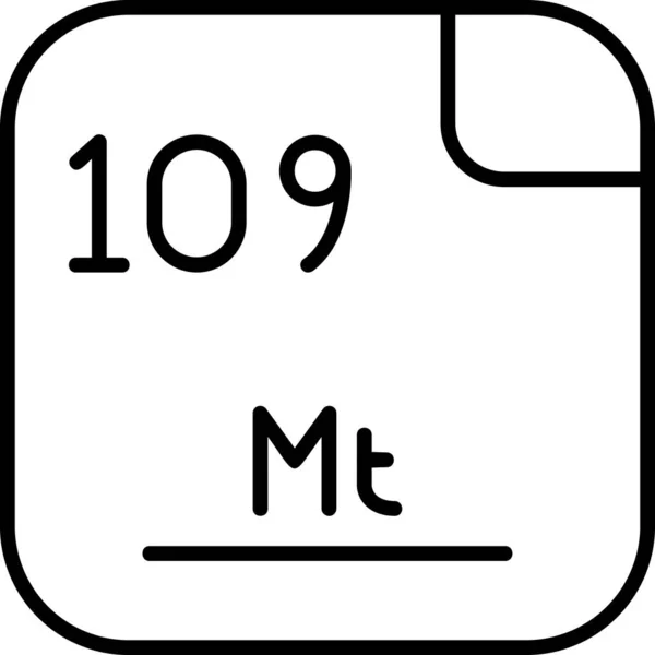 Meitnério Elemento Químico Teia Ilustração Simples —  Vetores de Stock