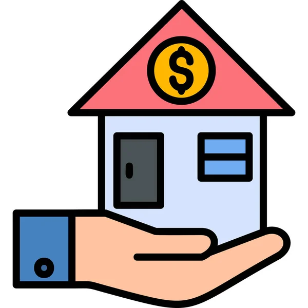 Hipoteca Web Ícone Design Simples —  Vetores de Stock