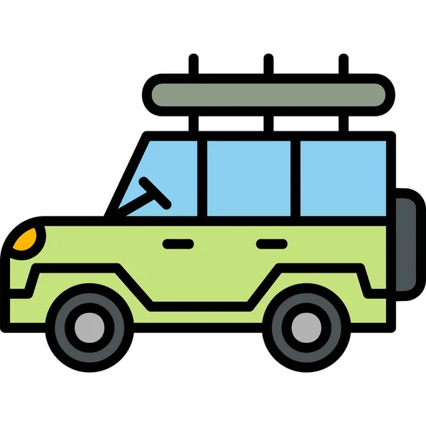 Carro Safari Ícone Web Ilustração Simples — Vetor de Stock