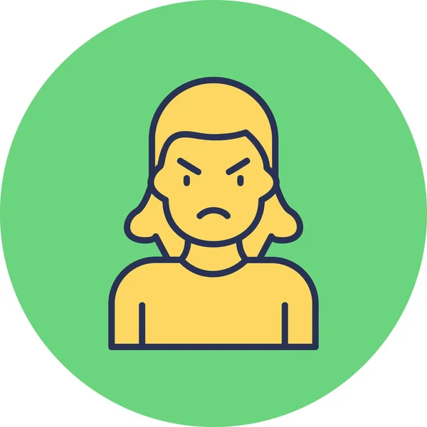 Ilustração Vetor Ícone Avatar Irritado — Vetor de Stock