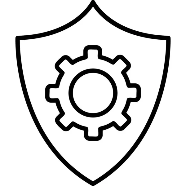 Icono Línea Protección Ilustración Vectorial — Vector de stock
