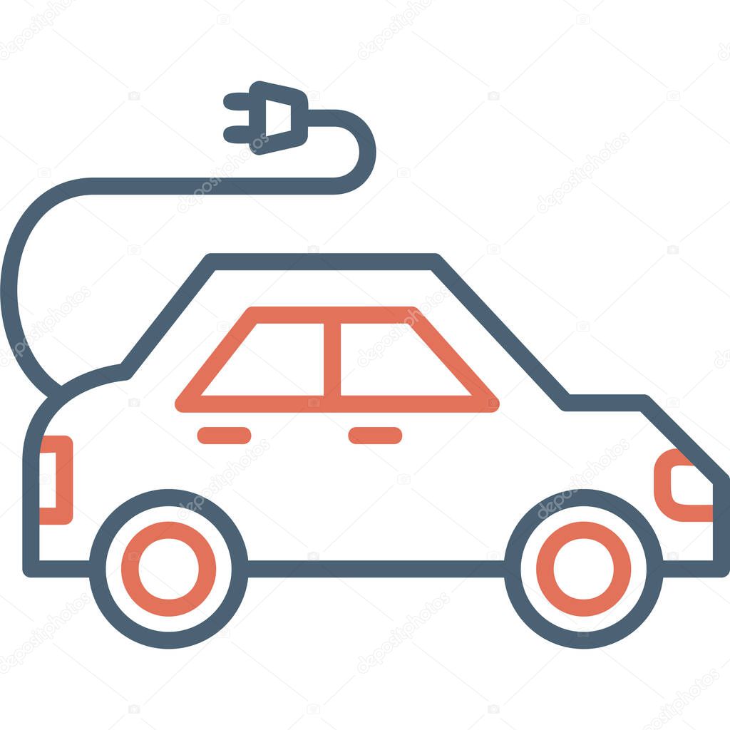 Electric car modern icon, vector illustration