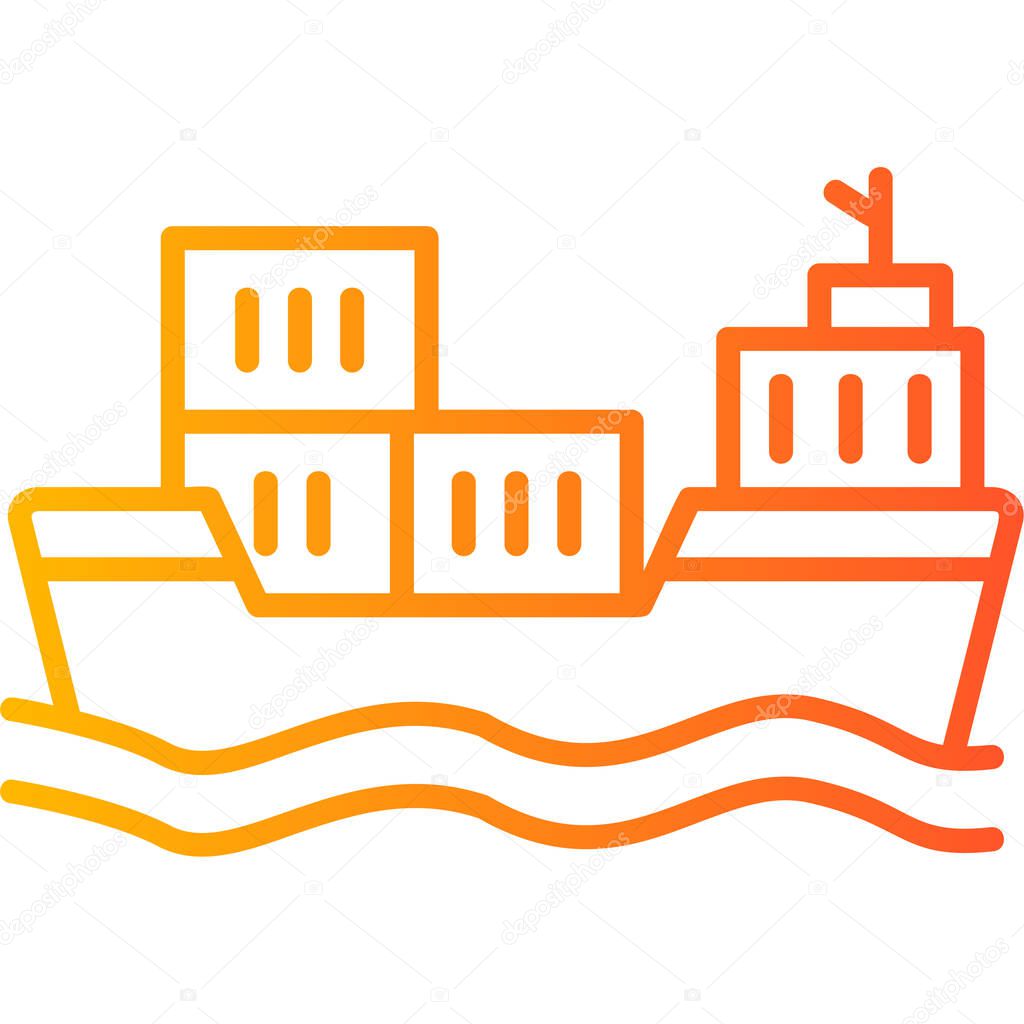 Cargo Ship simple vector illustration 