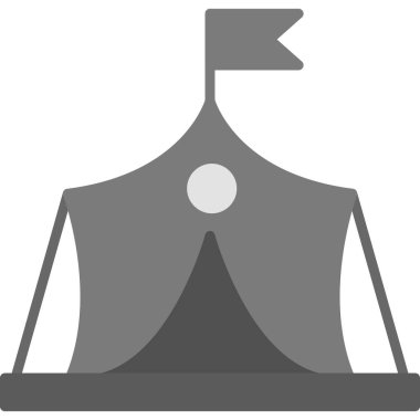 Askeri çadır modern ikon, vektör illüstrasyonu