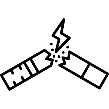 Sigara içiyor. Web simgesi basit tasarım