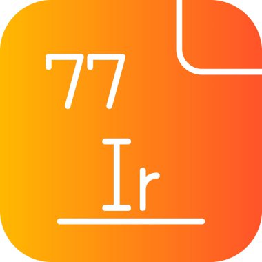 77 İridyum, Mendeleev Periyodik Tablo simgesi 