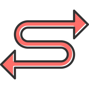 Zigzag Ok simgesi vektör illüstrasyonu