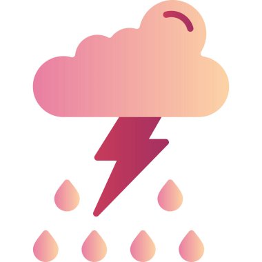 Yağmur bulutlu gök gürültülü fırtına, basit illüstrasyon