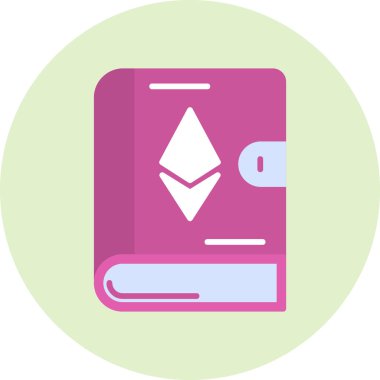 Ethereum kitabı, simge, modern tasarım illüstrasyonu