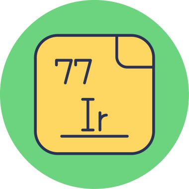 77 İridyum, Mendeleev Periyodik Tablo simgesi 