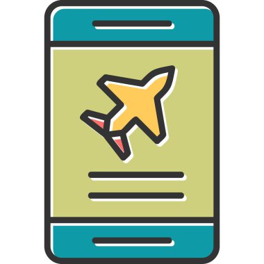 Uçak bileti ayırtma simgesi, modern tasarım illüstrasyonu