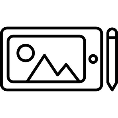 Grafik Tableti simgesinin vektör illüstrasyonu 