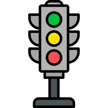 Trafik ışığı simgesi, vektör illüstrasyonu