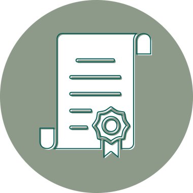 Sertifika. Web simgesi basit tasarım 