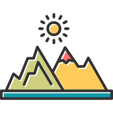 Dağ. Web simgesi basit illüstrasyon