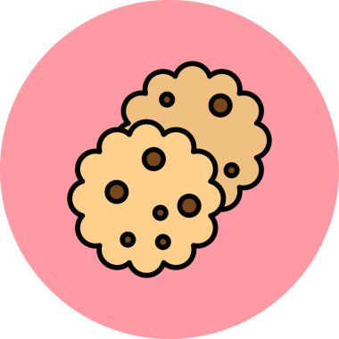 Kurabiye. Web simgesi basit illüstrasyon