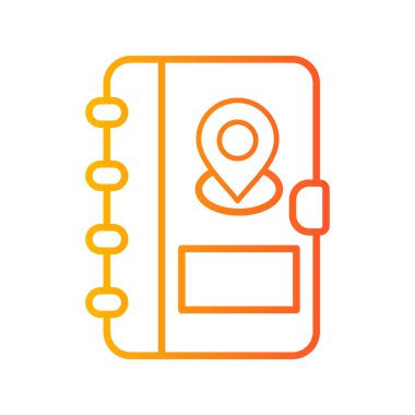 Address Book with Location pin. web icon simple illustration