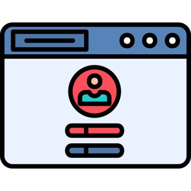 İnternet sitesi. Web simgesi basit illüstrasyon