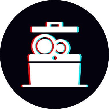 Modern bulaşık makinesi simgesinin vektör çizimi