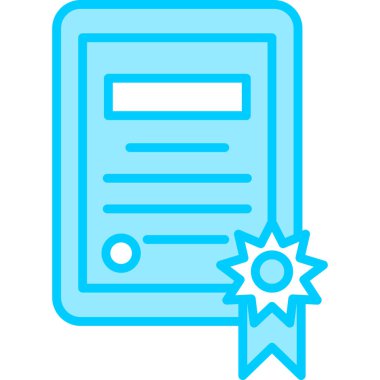 Sertifika. Web simgesi basit illüstrasyon