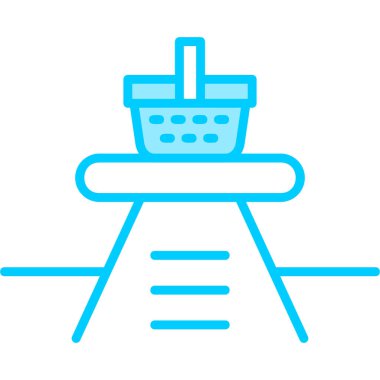 Piknik sepeti. Web simgesi basit illüstrasyon