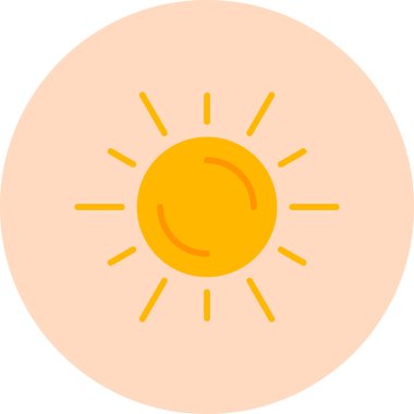 Güneş simgesinin vektör illüstrasyonu 