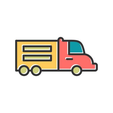 Teslimat kamyonu ikon vektörü. İnce çizgi işareti. izole edilmiş sınır sembolü çizimi