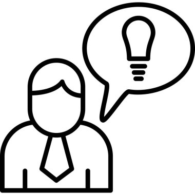 User logo with light bulb idea, simple icon for web page  