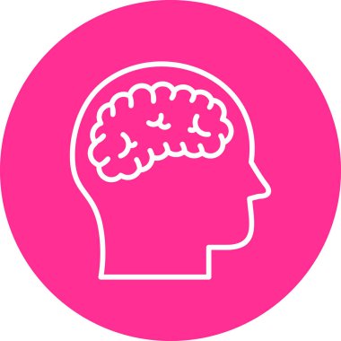  Beyin ikonu. Basit resimleme