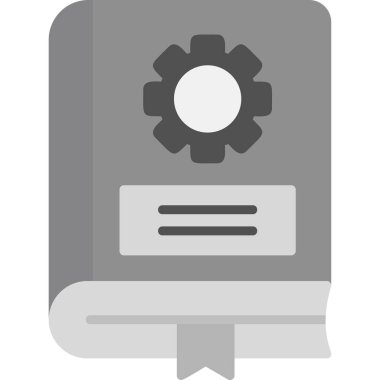 Mekanik kitap simgesi, modern tasarım illüstrasyonu