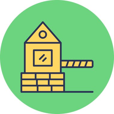 Askeri Bariyer Ağ simgesi basit illüstrasyon