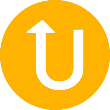 U Dönüş simgesi vektör illüstrasyonu