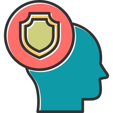 Koruma çizgisi simgesi, vektör illüstrasyonu