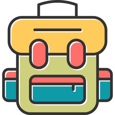 Sırt çantası. Web simgesi vektör illüstrasyonu