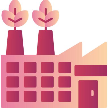 Eko fabrikası modern simge, vektör illüstrasyonu