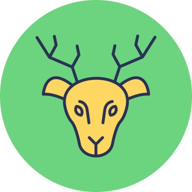 Geyik. Web simgesi basit illüstrasyon