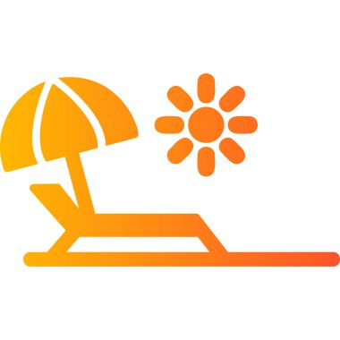 Plaj sandalyesi ikonu. vektör illüstrasyonu 