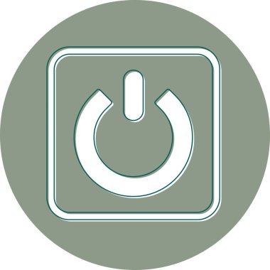 Güç Düğmesi simgesi, vektör illüstrasyonu