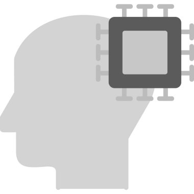 Beyin. Web simgesi basit illüstrasyon